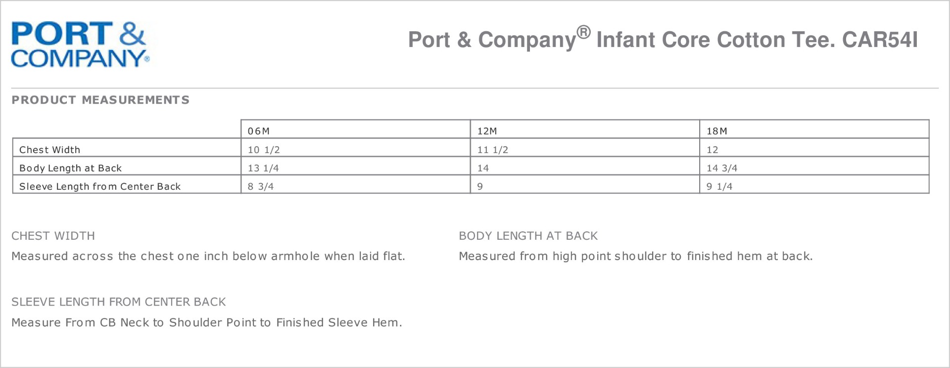 Sizing Chart
