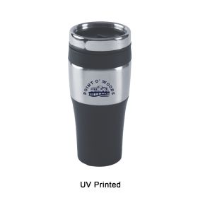 16 oz Silver Streaked Travel Mug. MG410