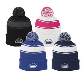 Stripe Pom Pom Beanie. STC28