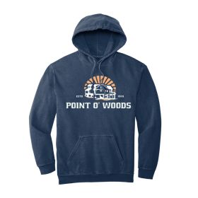 Sunrise Logo Point-o-Woods Ring Spun Hooded Sweatshirt. 1567 DF/FF
