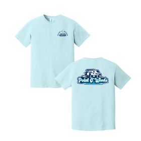 Blue Logo Point o' Woods T-Shirt. 1717 DF/LC/FB