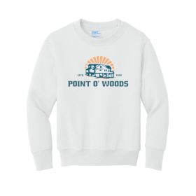 Sunrise Logo Point o' Woods Youth Crewneck Sweatshirt. PC90Y