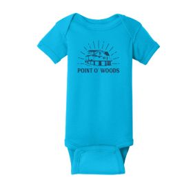 Beach House Logo Point-o-Woods Infant Short Sleeve Baby Rib Bodysuit. RS4400 DF/FF