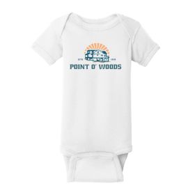 Sunrise Logo Point-o-Woods Infant Short Sleeve Baby Rib Bodysuit. RS4400 DF/FF
