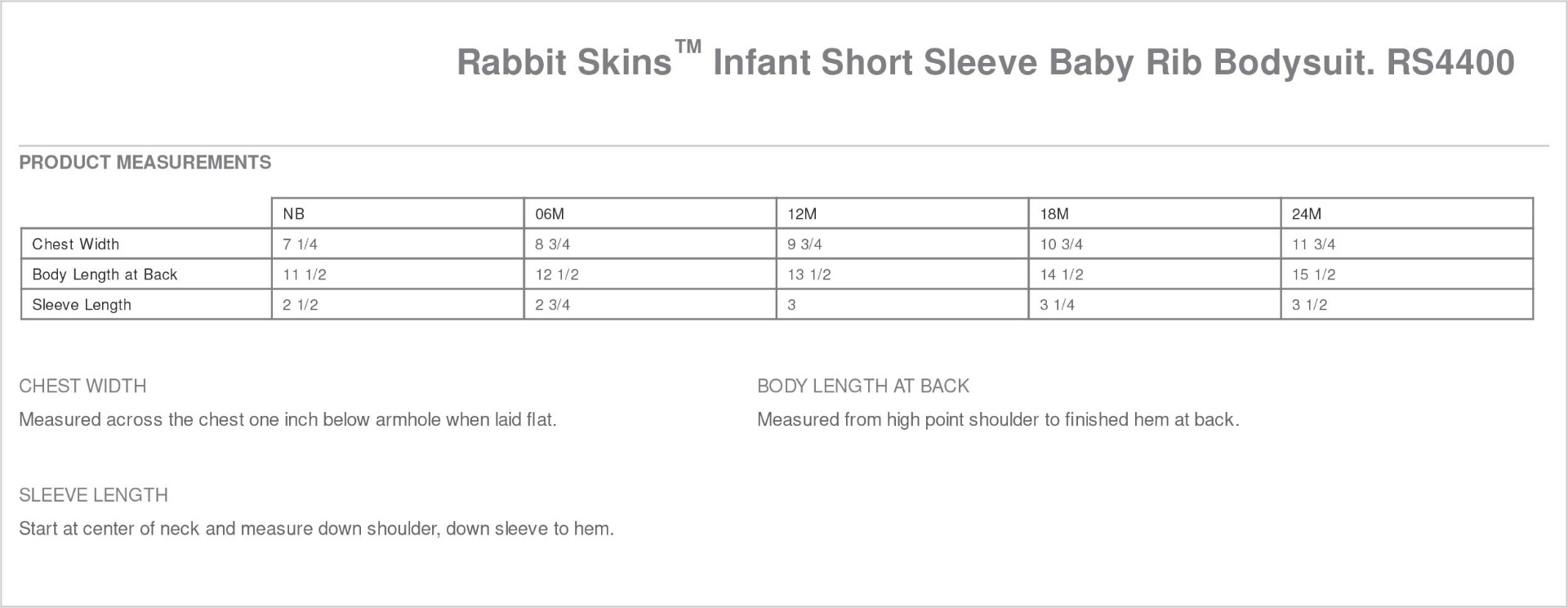 Sizing Chart